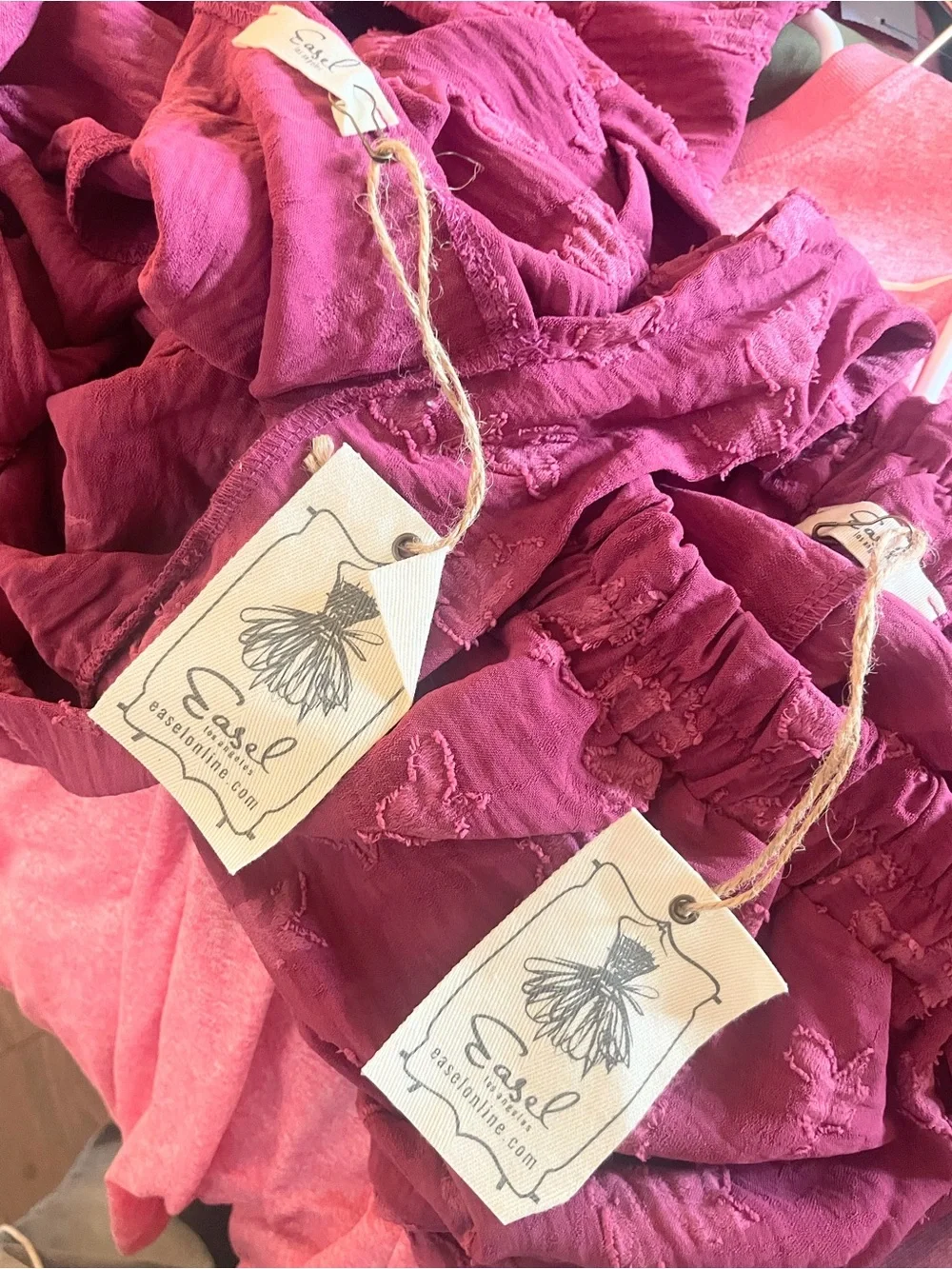Easel Magenta Pink Matching Top & Shorts Set NWT Small Vacation Resort Boho Set